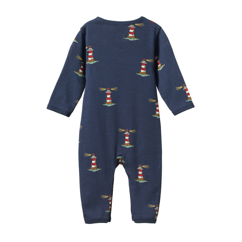 Nature Baby Henley Pyjama Suit - Lighthouse Night