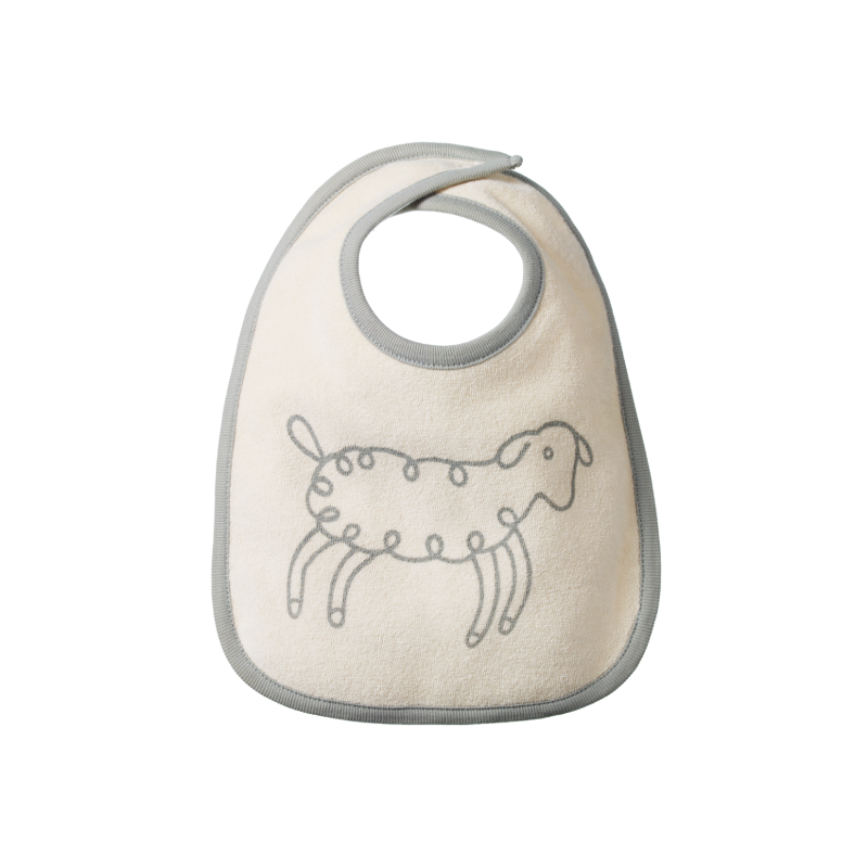 Nature Baby Bib - Lamb Sea Blue