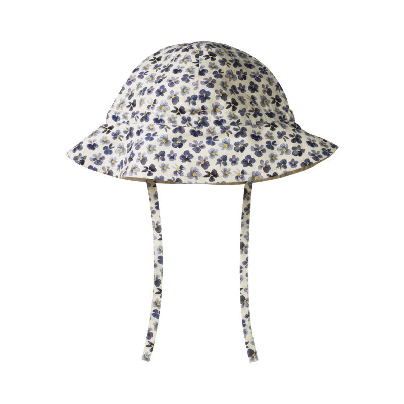 Nature Baby Poplin Sunhat - Pressed Pansy Meadow
