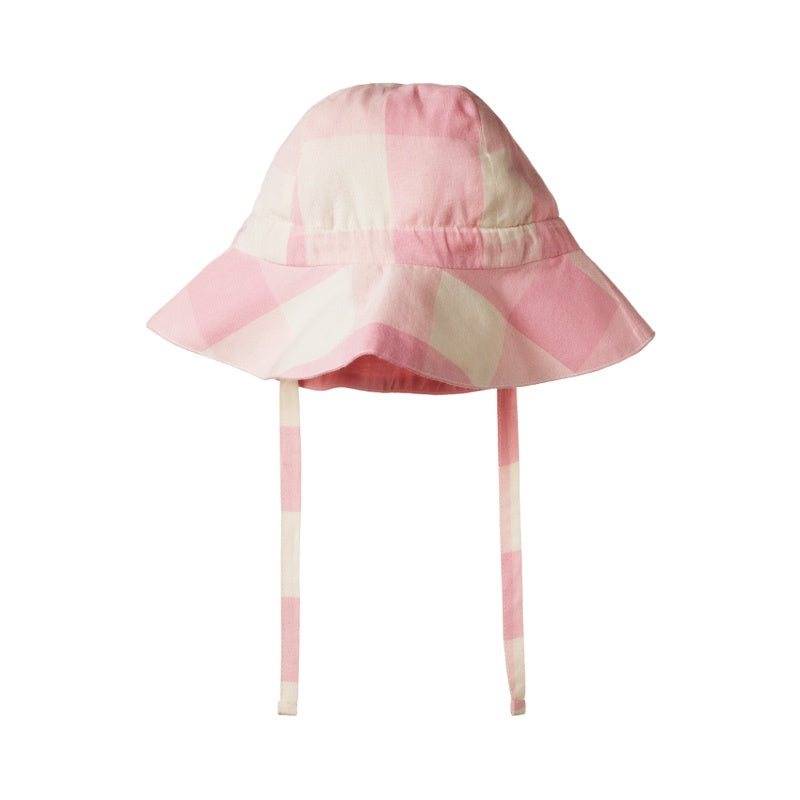 Nature Baby Gingham Sunhat - Summer Rose Check