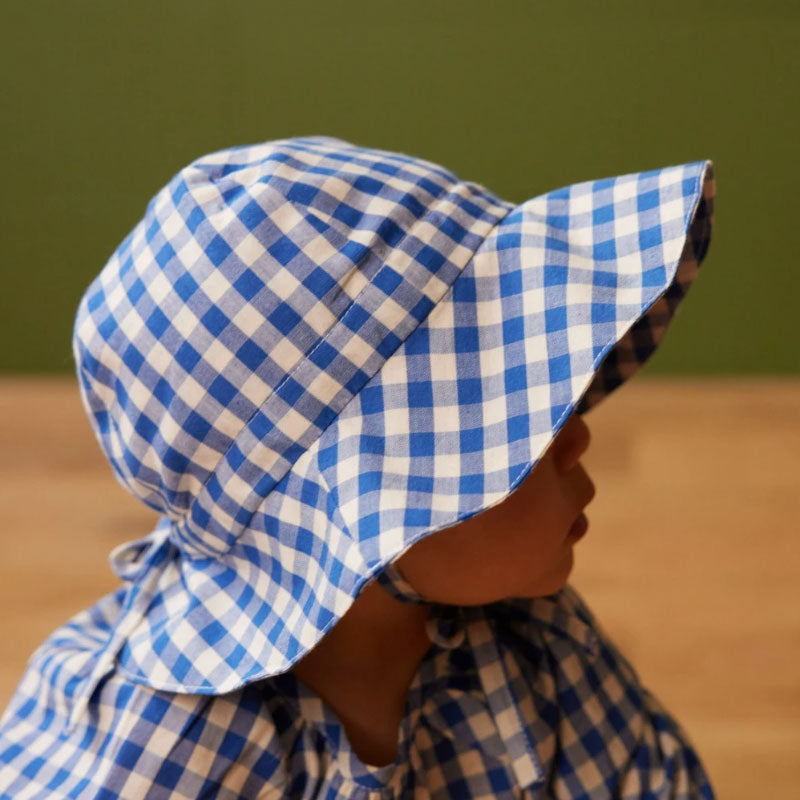 Nature Baby Gingham Sunhat - Isle Blue