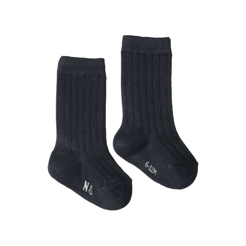 Nature Baby Cotton Rib Socks - Navy