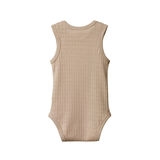 Nature Baby Singlet Pointelle Bodysuit - Nougat