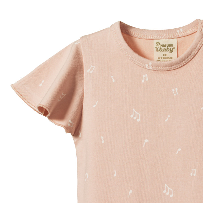 Nature Baby Petal Sleeve Bodysuit - Melody Print