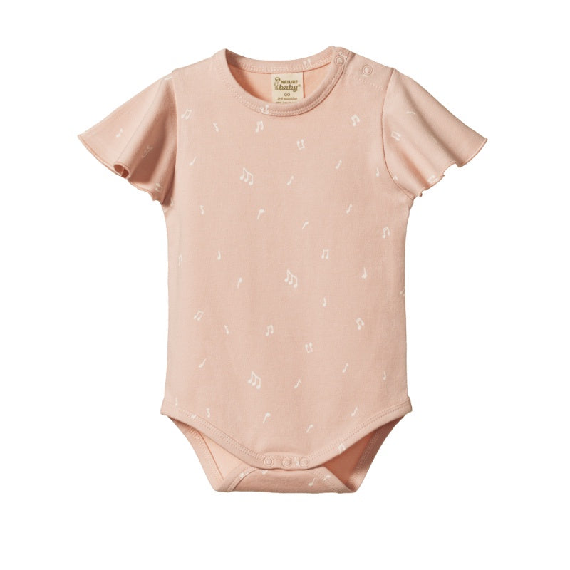 Nature Baby Petal Sleeve Bodysuit - Melody Print