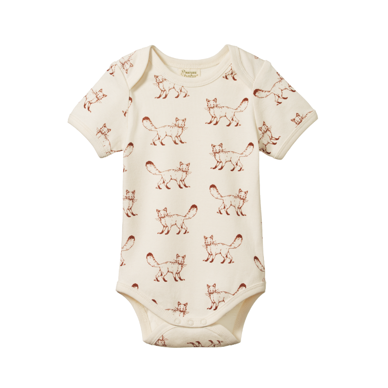 Nature Baby SS Bodysuit Fox Print Shorties Childrens Store