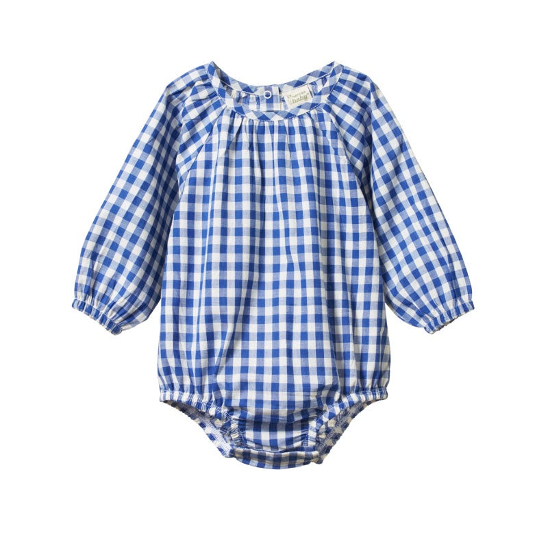 Nature Baby Meadow Bodysuit - Isle Blue Check