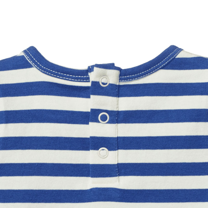 Nature Baby SS Quincy Romper - Isle Blue Sea Stripe