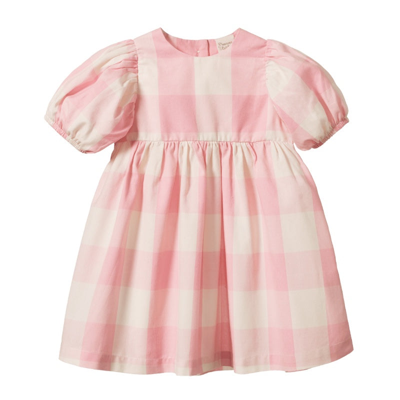 Nature Baby Albertine Dress - Summer Rose Check