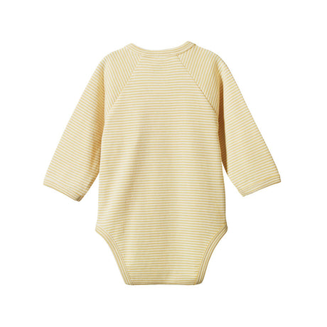 Nature Baby LS Kimono Bodysuit - Sand Pinstripe