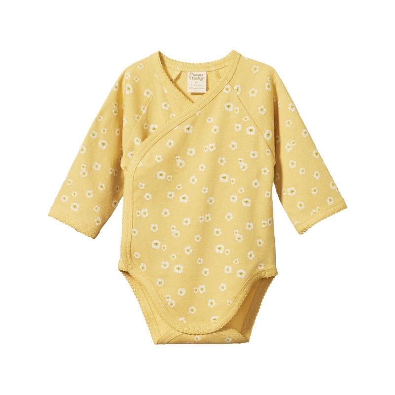 Nature Baby LS Kimono Bodysuit - Strawberry Flower