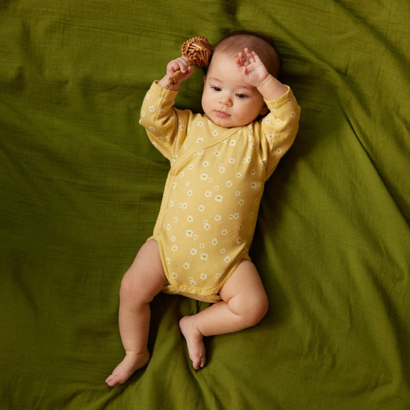 Nature Baby LS Kimono Bodysuit - Strawberry Flower