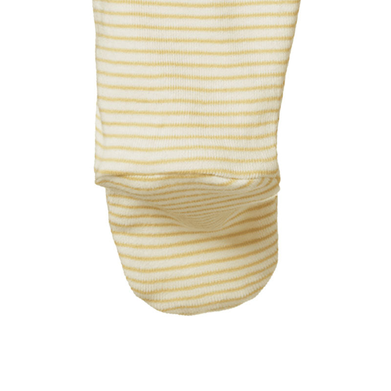 Nature Baby Footed Rompers - Sand Pinstripe