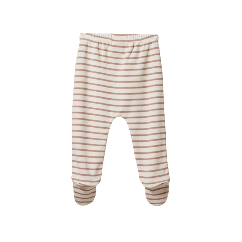 Nature Baby Footed Rompers - Nougat Sailor Stripe