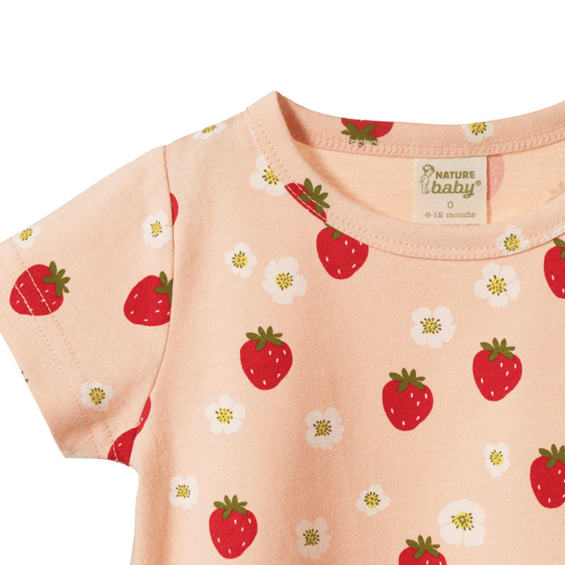 Nature Baby Josie Tee - Strawberry Fields Peach