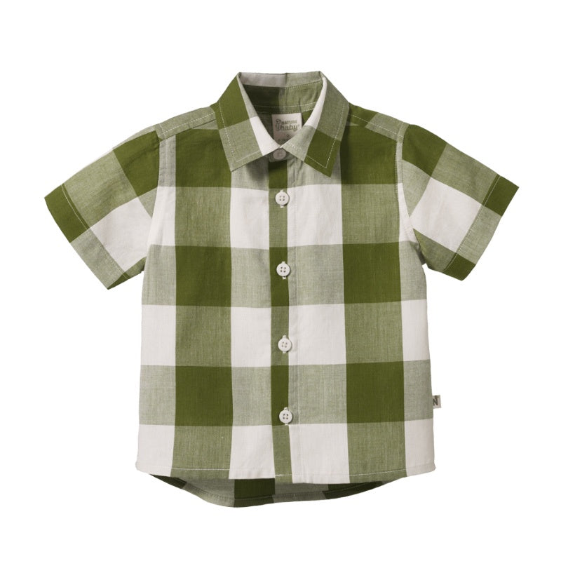 Nature Baby SS IRA Button Up - Jungle Check
