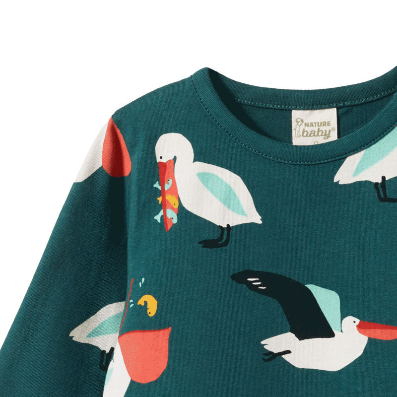 Nature Baby Stretch Jersey Everyday Tee - Pelican Party
