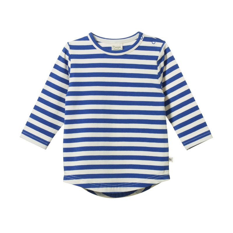 Nature Baby Stretch Jersey Everyday Tee - Isle Blue Sea Stripe