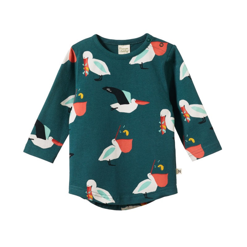 Nature Baby Stretch Jersey Everyday Tee - Pelican Party
