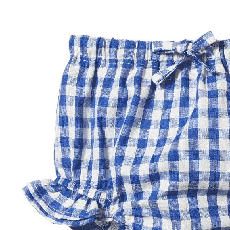 Nature Baby Gingham Petal Bloomers - Isle Blue Check