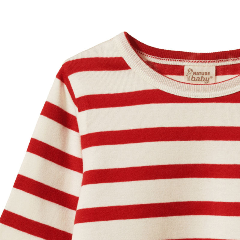 Nature Baby LS River Tee - Red Sailor Stripe