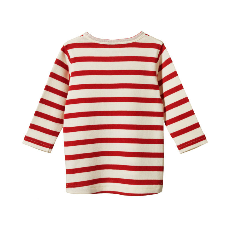 Nature Baby LS River Tee - Red Sailor Stripe