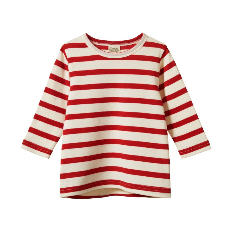 Nature Baby LS River Tee - Red Sailor Stripe