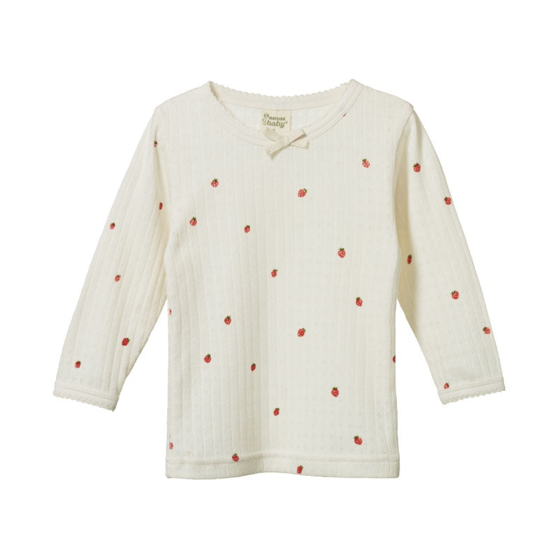 Nature Baby LS Pointelle Tee - Strawberry Fields