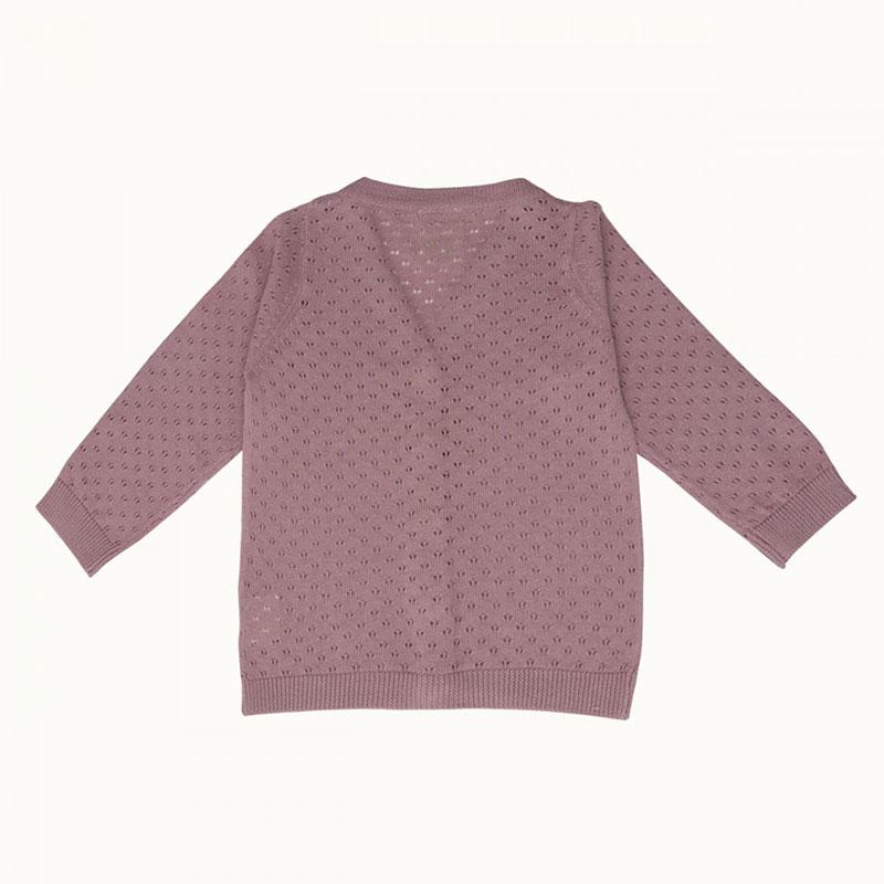 Nature Baby Light Cotton Cardi - Woodrose Pointelle