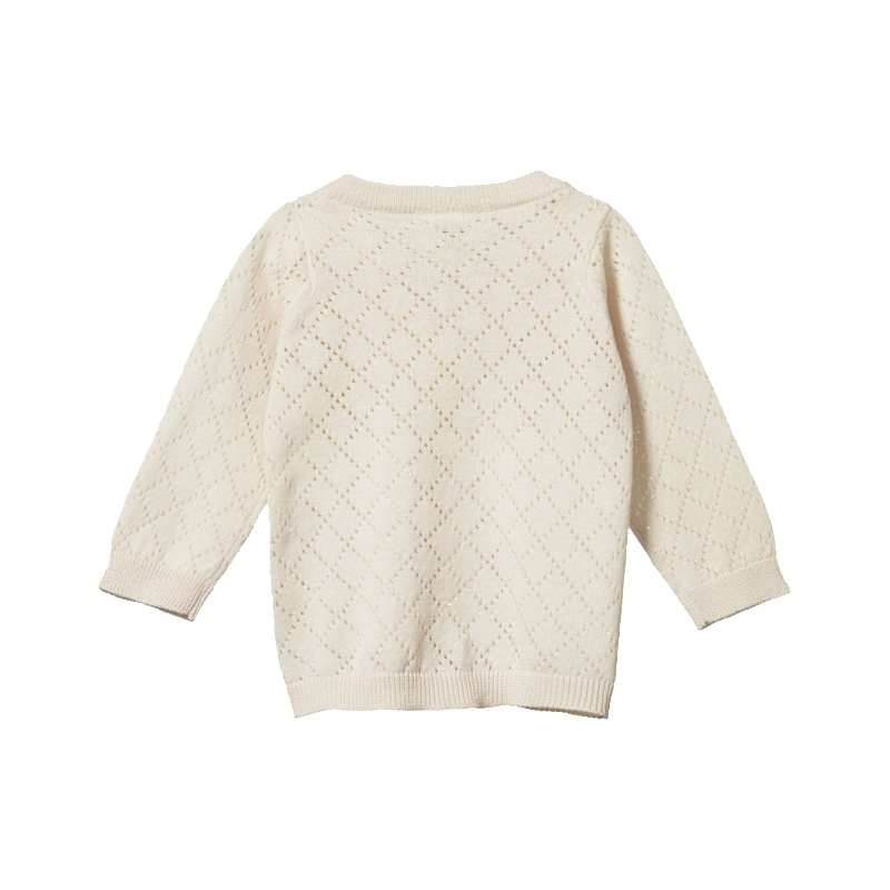 Nature Baby Light Cotton Knit Cardigan - Natural Diamond
