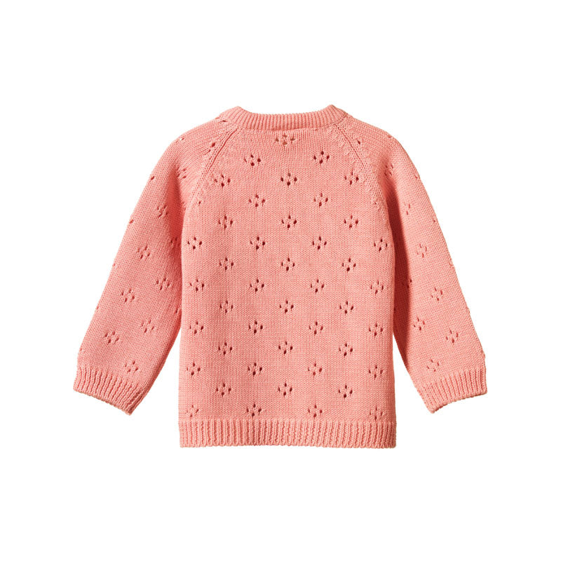 Nature Baby Honey Cardigan - Peony Pointelle