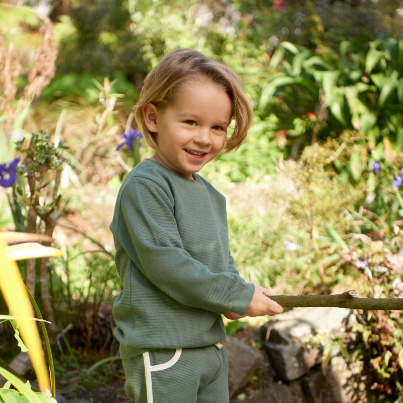 Nature Baby Jenny Waffle Shorts - Olive