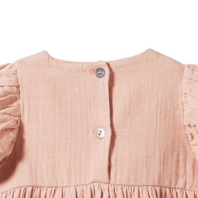 Nature Baby Albertine Dress - Rose Dust Crinkle