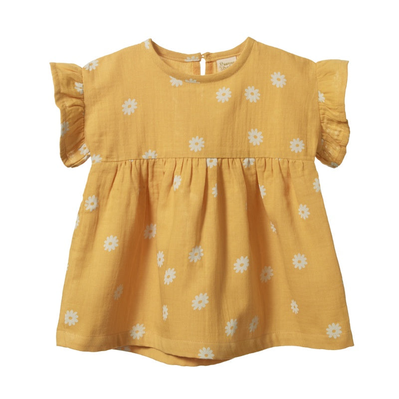 Nature Baby Muslin Clara Dress - Chamomile Sunshine