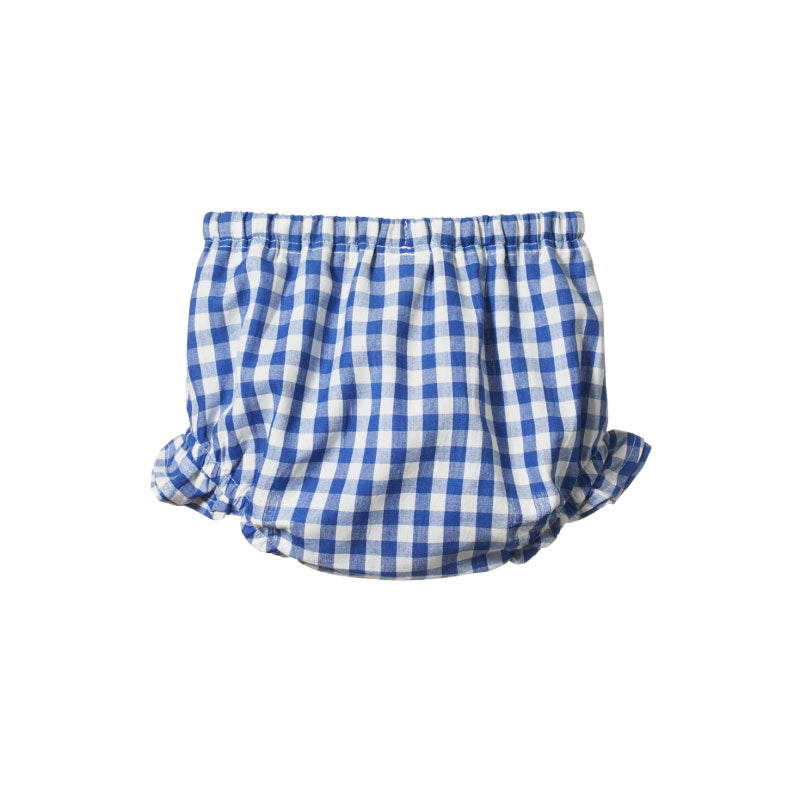 Nature Baby Gingham Petal Bloomers - Isle Blue Check