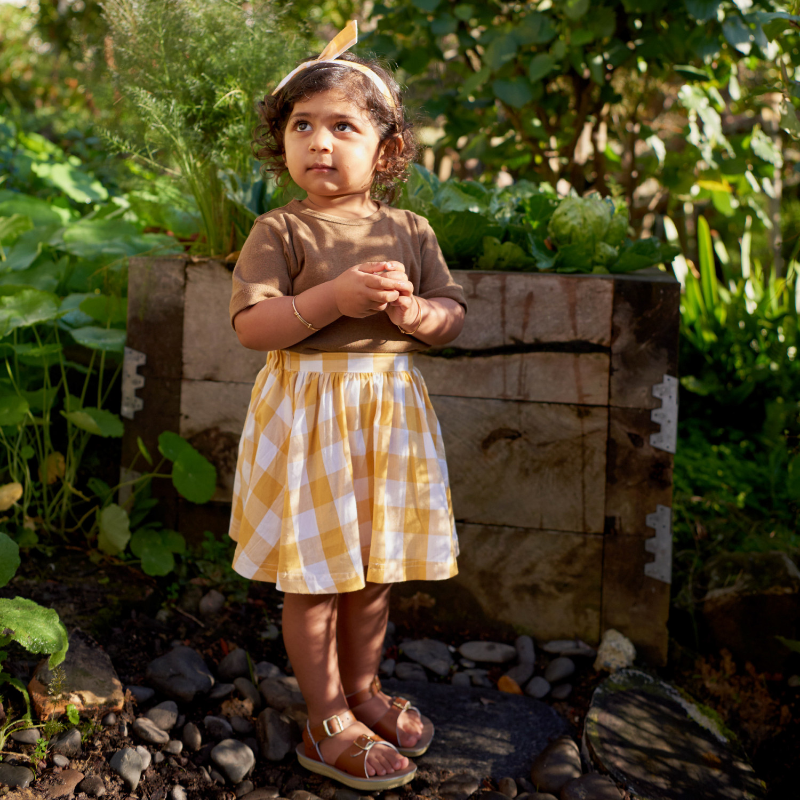 Nature Baby Millie Skirt - Honey Gingham