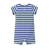 Nature Baby SS Quincy Romper - Isle Blue Sea Stripe