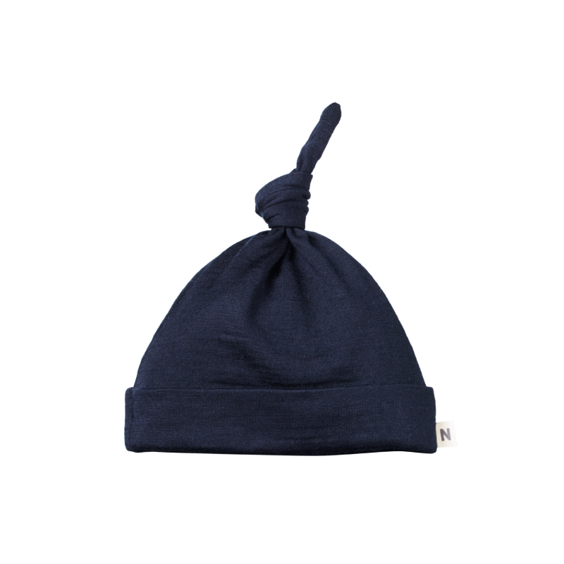 Nature Baby Merino Knotted Beanie - Navy