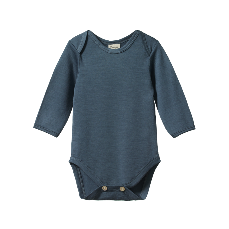Nature Baby Merino LS Bodysuit - Stormy