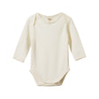 Nature Baby Merino LS Bodysuit - Natural Pointelle
