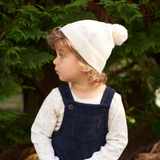 Nature Baby Merino Alpine Pom Pom Beanie - Natural