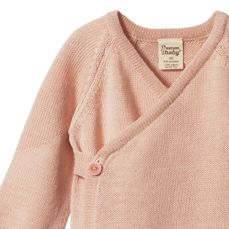 Nature Baby Merino Kimono Jacket - Rose Dust