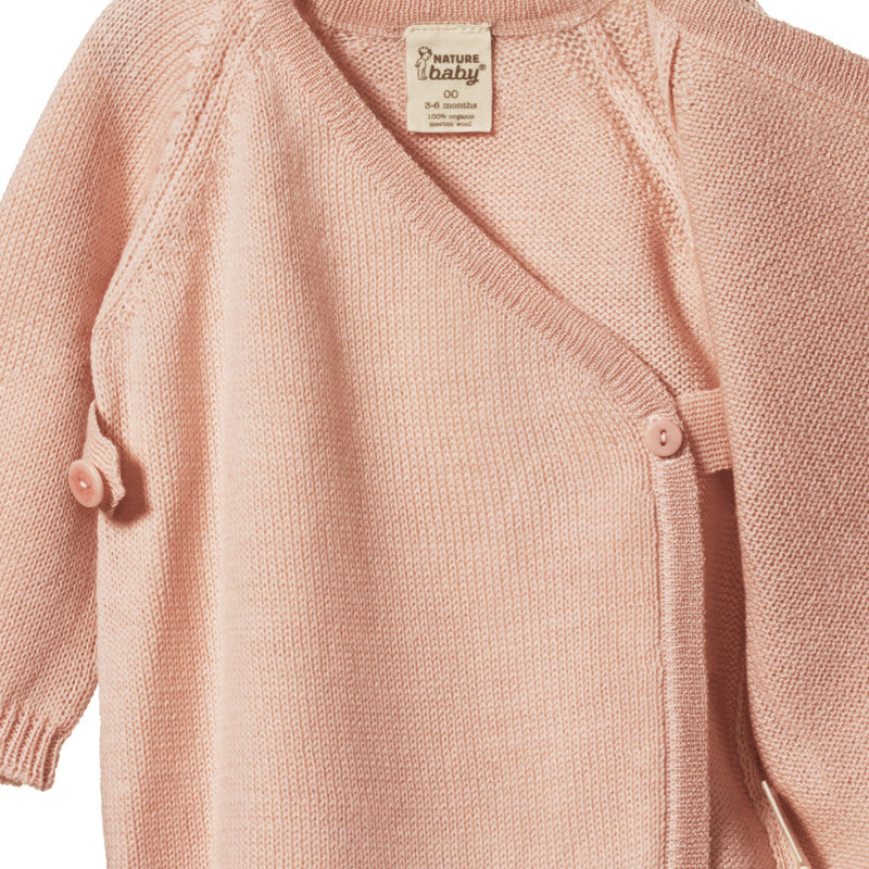 Nature Baby Merino Kimono Jacket - Rose Dust