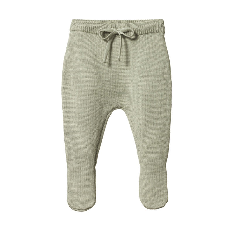 Nature Baby Merino Footed Rompers - Seedling