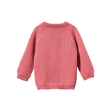 Nature Baby Merino Knit Cardigan - Raspberry