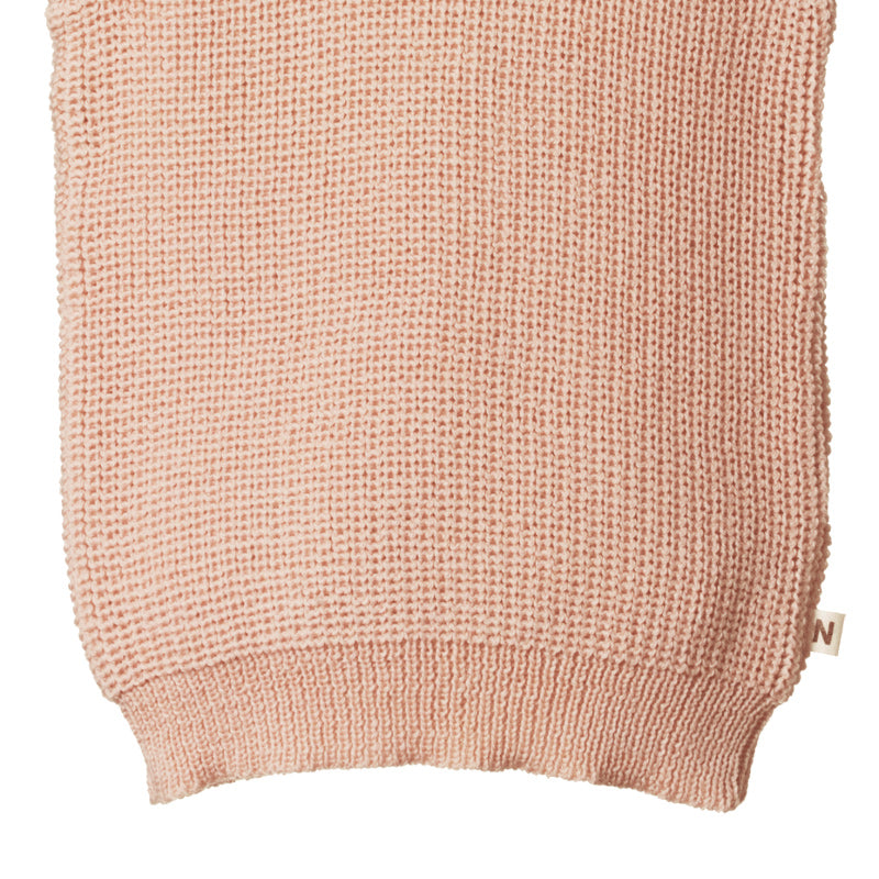 Nature Baby Merino Chunky Knit Vest - Rose Dust