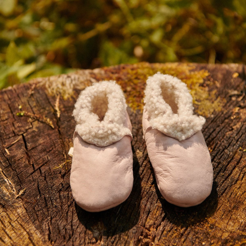 Nature Baby Lambskin Booties - Rose Bud