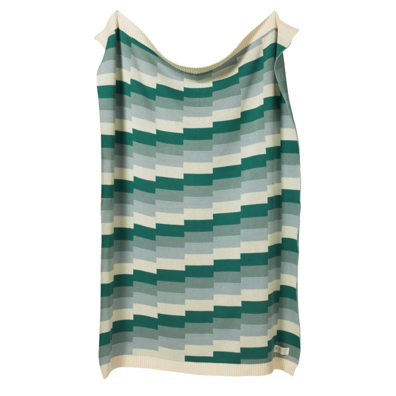 Nature Baby Dune Cot Blanket - Lagoon ZigZag