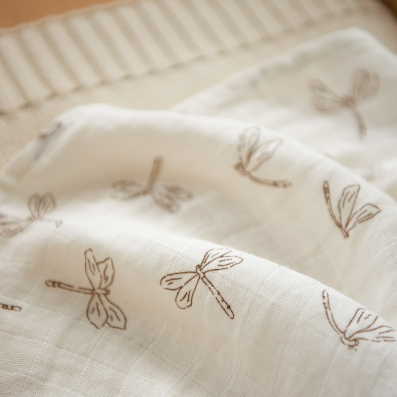 Nature Baby Muslin Wrap - Dragonfly Print