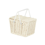 Olli Ella Rattan Piki Basket - Chalk